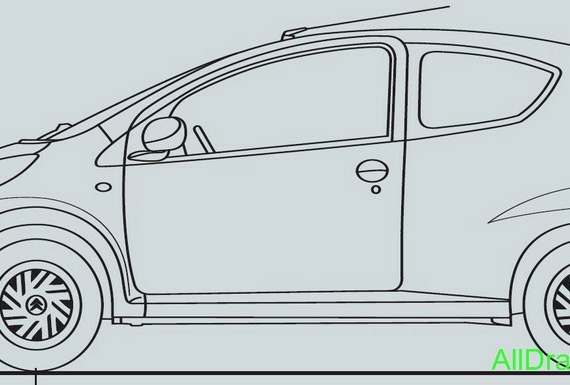 Citroen C1 (3-door) (2006) (Cитроен C1 (3-дверный) (2006)) - чертежи (рисунки) автомобиля